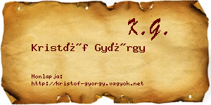 Kristóf György névjegykártya
