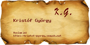 Kristóf György névjegykártya